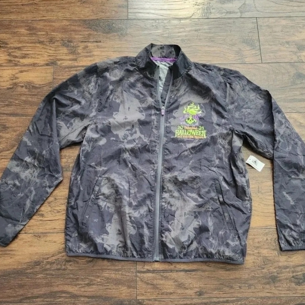 Disney 2025 Halloween Jacket Black Gray Collector Edition Zip Up NWT Size Large
